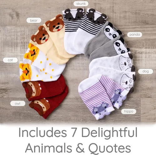 Miniatura 4 de ZIRI ZANE Juego de regalo de calcetines para bebé regalos para bebés recién nacidos para niños y niñas 7 pares únicos bonito y divertido regalo
