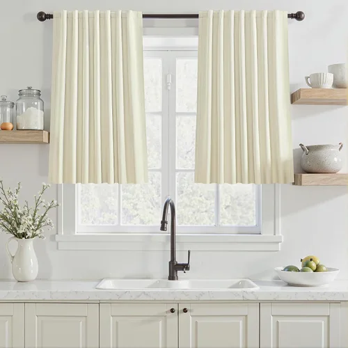 Miniatura 49 de Cortinas opacas de 54 pulgadas de largo para dormitorio, sala de estar, cortinas beige con aislamiento térmico, oscurecimiento de la habitación