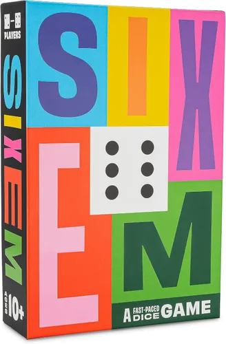 Hootenanny Games Sixem Juego de dados | Velocidad, estrategia y sabotaje para la noche de juegos | Perfecto para juegos familiares | 2-4 jugadores,