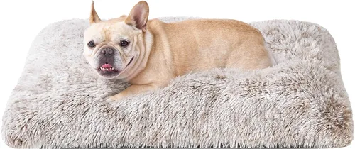 Miniatura 40 de EHEYCIGA Cama Esponjosa para Jaula de Perros Grandes, Almohadilla de Jaula de Piel Sintética Afelpada, Cama Calmante Anti-Ansiedad para Perros Negro
