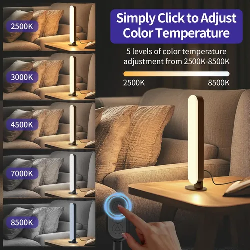 Miniatura 3 de BASON LIGHTING Barras de luz inteligentes, luces LED inteligentes RGB-ICW con sincronización de música, luz de escritorio RGB Bluetooth, luces