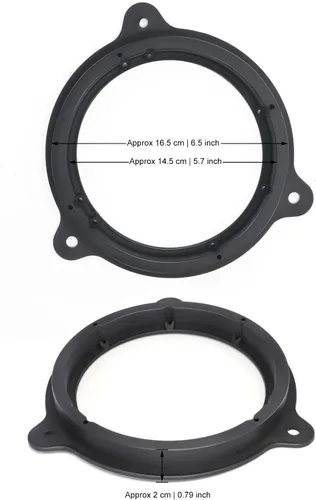 Miniatura 2 de Anillo de soporte de adaptador de altavoz de plástico negro de 6.5 pulgadas para Nissan / Infiniti