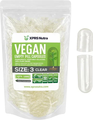 Miniatura 8 de XPRS Nutra Cápsulas Vacías Tamaño 3 - 100 Unidades Píldoras Veganas - Cápsulas de Píldoras Vacías Vegetarianas - Llenado de Cápsulas Vegetales DIY