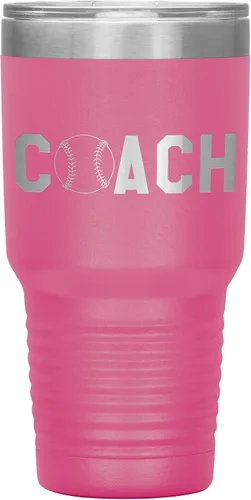 Miniatura 16 de Vaso de entrenador de béisbol, regalo de entrenador de béisbol, 30 onzas, con aislamiento, grabado de acero inoxidable, color negro