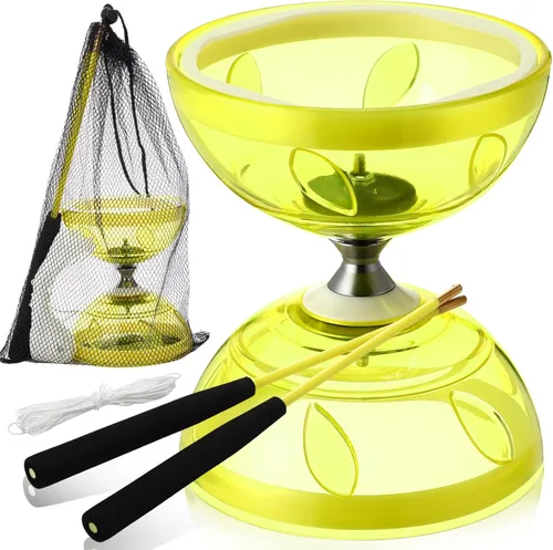 Miniatura 9 de Simgoing El juego de diábolo chino Yoyo incluye colorido yoyo chino con 2 palos de diábolo, 1 cuerda y 1 bolsa de red para diversión