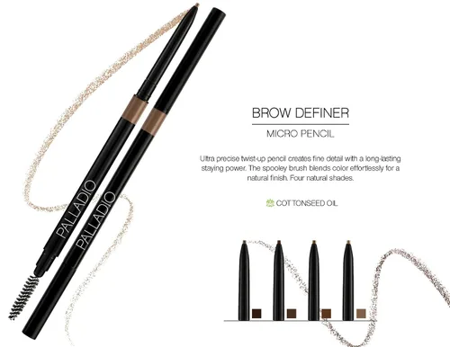 Miniatura 6 de Palladio Beauty - Lápiz definidor de cejas, lápiz de cejas ultra preciso con poder de larga duración, brocha de carrete mezcla color para un acabado