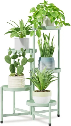 Miniatura 19 de iDavosic.ly Soporte grande para plantas de 6 niveles para interiores, 10 pulgadas de ancho de metal de esquina alta para múltiples plantas, estante
