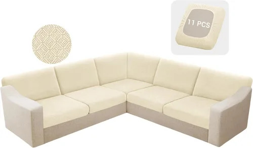 Miniatura 66 de HDCAXKJ - Fundas impermeables para cojín de sofá modular, fundas elásticas para cojín de sofá de esquina, fundas protectoras de muebles de jacquard