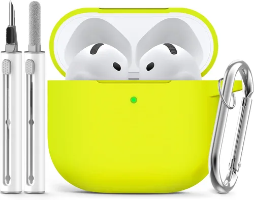 Miniatura 27 de Ljusmicker – Funda para AirPods 4 (2024) con cierre magnético en la tapa y juego de limpieza, funda protectora de silicona suave para Apple AirPods