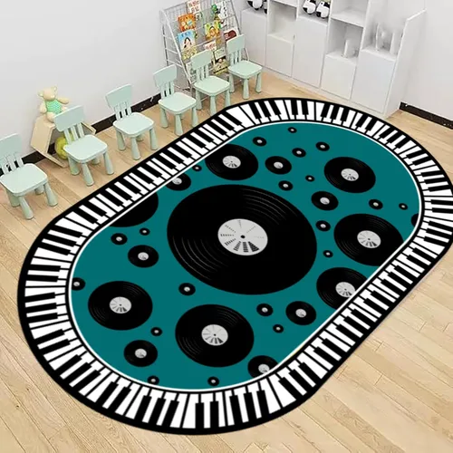 Miniatura 9 de ABC & 123 - Alfombra de aprendizaje para niños de 5 x 7 pies, alfombra de reconocimiento de color y números, alfombrilla educativa antideslizante