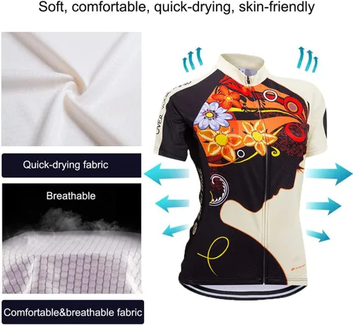 Miniatura 45 de Jersey de ciclismo para mujer, de manga corta, secado rápido, transpirable, para montaña.