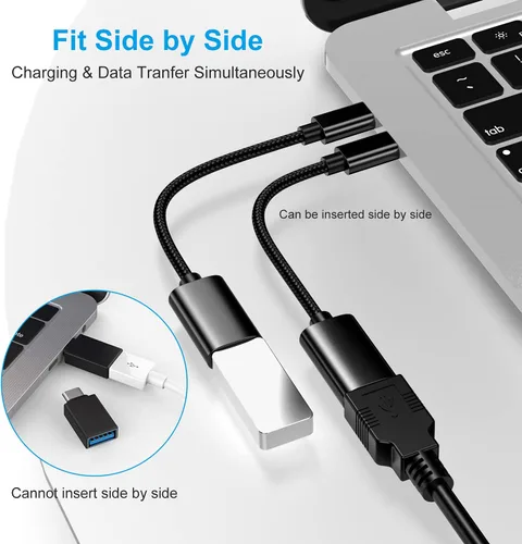 Miniatura 4 de Adaptador USB C a USB 3.0 [3 unidades], USB C macho a USB hembra OTG cable Thunderbolt3 a USB adaptador compatible con MacBook Pro/Air, iPhone 16
