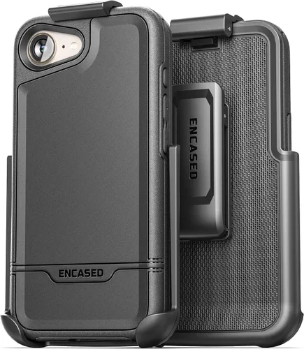 Miniatura 22 de ENCASED Funda para cinturón con clip para iPhone 11 (2019 Rebel Armor) Funda protectora resistente de cuerpo completo con soporte (Negro)