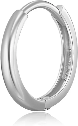 Miniatura 6 de Aretes de aro de oro blanco de 14 quilates de 0.079in de grosor, 3 tamaños diferentes disponibles, Oro de 14 quilates