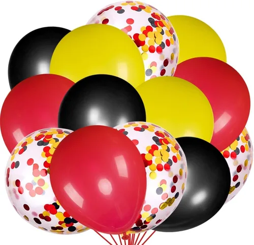 Miniatura 10 de Globos de látex naranja, azul y verde con globos de confeti para fiesta de cumpleaños de dinosaurio baby shower (80 paquetes)