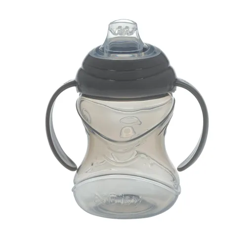 Miniatura 3 de Nuby Clik-It - Vaso para beber de entrenamiento sin derrames con asas, paquete de 2, 10 onzas, más de 4 meses, color aguamarina/rojo/naranja