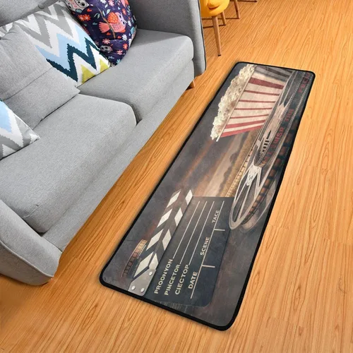 Miniatura 2 de Kigai Alfombra de pasillo de palomitas de maíz para cine de 24 x 72 pulgadas, ultra suave, antideslizante, lavable, para cocina, baño, entrada