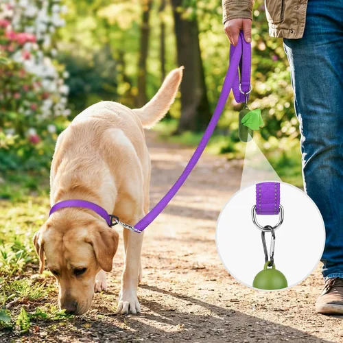 Miniatura 2 de Joytale - Correa reflectante de doble cara para perro, 6, 5 y 4 pies, resistente de nailon, asa acolchada, para pasear perros medianos y grandes