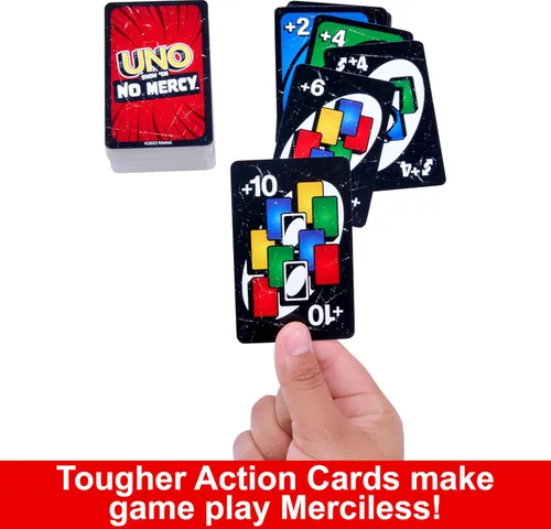 Miniatura 4 de Mattel Games UNO Show 'em No Mercy - Juego de cartas en lata de almacenamiento y viaje para niños, adultos y noche familiar con tarjetas