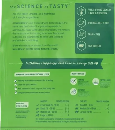 Miniatura 2 de NutriBites - Golosinas de hígado liofilizadas para perros y gatos - Golosinas liofilizadas para perros de un solo ingrediente de alto contenido