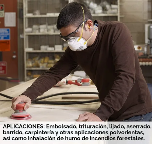 Miniatura 9 de 3M 8210 Respirador de partículas, N95, paquete de 20 respiradores desechables, APROBADO POR NIOSH, diseño de copa de dos correas, ligero con espuma