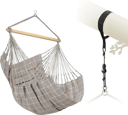 Miniatura 17 de LA SIESTA® - Silla Hamaca Columpio XL King Domingo - Silla Hamaca Colgante Resistente a la Intemperie y a los Desgarros - Silla Hamaca Columpio