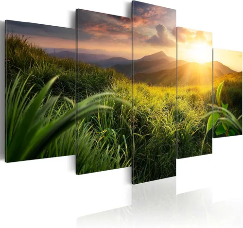 Miniatura 27 de artgeist Lienzo acústico para pared, diseño de montañas de la naturaleza, 80 x 40 pulgadas, 5 piezas con impresión de sonido de espuma acústica