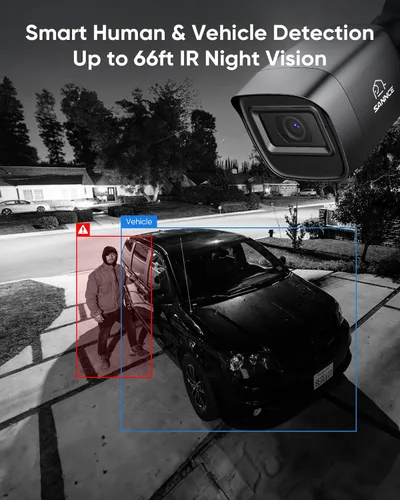Miniatura 4 de SANNCE 8CH 1080N - Sistema de cámara de vigilancia para el hogar y 4 cámaras CCTV 1080P TVI, resistente a la intemperie, visión nocturna infrarroja