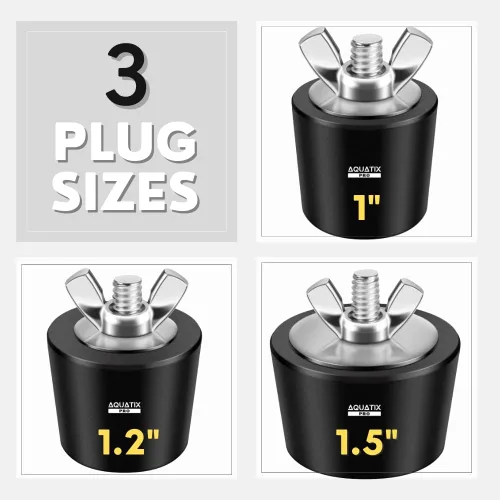 Miniatura 3 de Aquatix Pro Tapones de expansión de invierno para piscina, 3 tamaños, 1 pulgada, 1.25 pulgadas y 1.5 pulgadas, tapones de expansión de invierno