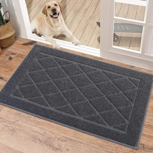 BEQHAUSE Tapete para puerta de 20 x 32 pulgadas, tapete antideslizante para puerta, lavable, tapete para puerta de perro, resistente a las manchas y