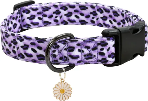 Miniatura 9 de Collar de perro con patrones de flores con accesorios, collares para perros de algodón suave para perros pequeños, medianos y grandes, hembras