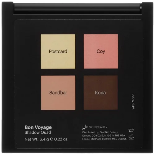 Miniatura 4 de Glo Skin Beauty Sombra de ojos Quad Cuatro tonos combinados por expertos para una declaración de ojos personalizada, (Bon Voyage)