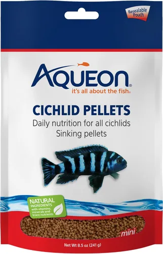 Miniatura 8 de Aqueon Cichlid - Pellets de comida para peces de hundimiento lento, tamaño mediano, 25 onzas