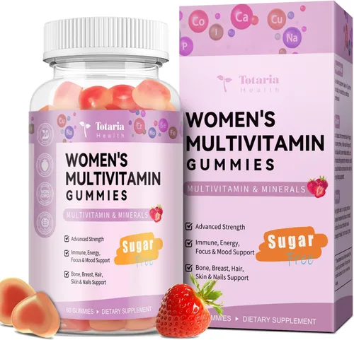 Miniatura 13 de Totaria (2 piezas) Gomitas multivitamínicas sin azúcar para mujeres de 14+ con inositol, hierro, ácido fólico, biotina, gomitas multivitamínicas