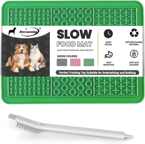 Miniatura 8 de Alfombrillas para lamer perros y gatos, alimentador lento y diseño antideslizante, tapete para lamer con ventosas para aliviar la ansiedad