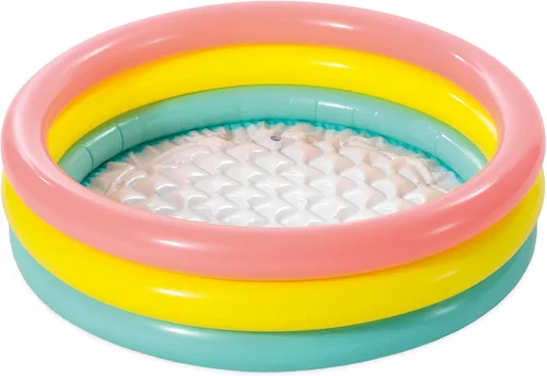 Intex: Piscina inflable para bebé, resplandor del atardecer, 34 x 10 pulgadas, 3 anillos de colores, al aire libre y patio trasero, piscina para