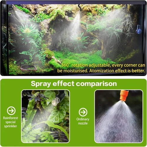 Miniatura 9 de Mister inteligente para reptiles, humidificadores de reptiles, sistema de nebulización automático con temporizador, humidificador de terrarios