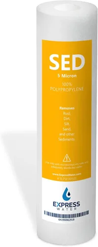 Miniatura 7 de Express Water Paquete de 50 filtros de agua para sedimentos de repuesto - 1 micrón, alta capacidad - 10 pulgadas - Filtros de sistema de ósmosis