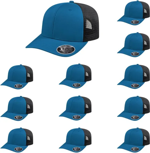 Miniatura 49 de Cap America i8502 Flexfit 110 Premium - Gorra de camionero de perfil medio con 6 paneles de malla trasera con protección UV y cierre ajustable Azul