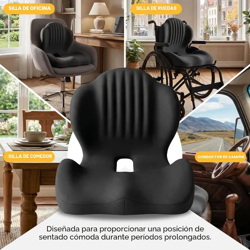 Miniatura 8 de Cojín de asiento ergonómico, cojines de asiento para silla de oficina con diseño en forma de L, cojín ortopédico de espuma viscoelástica con hueco