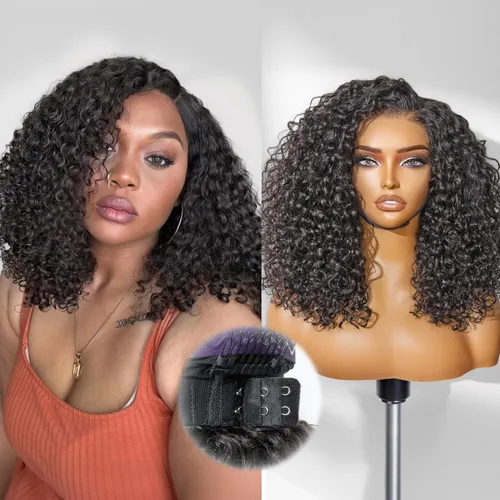 Miniatura 38 de LUVME HAIR - Peluca de cabello humano estilo Bob, de 8 pulgadas, precortada, sin pegamento, con cierre de encaje HD, predepilada, cabello humano