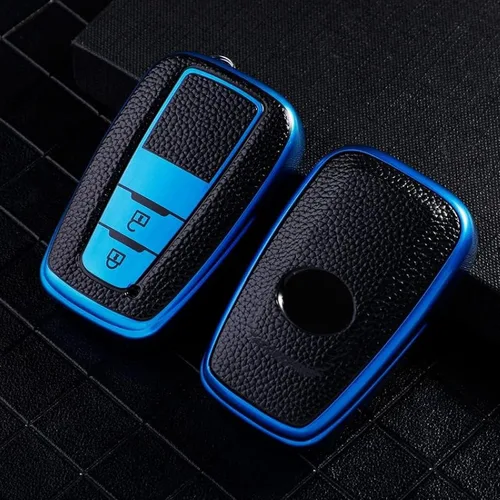 Miniatura 9 de DOUKI Funda de cuero TPU para llave de coche, para Toyota Camry Corolla Prius CHR C-HR RAV4 Hybryd Altis Land Cruiser Prado Sedan 2019 Verde F