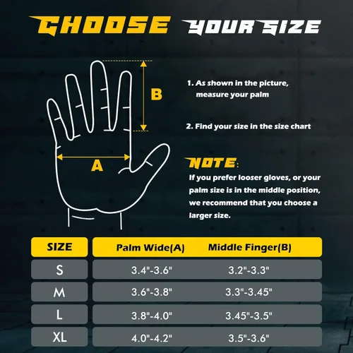 Miniatura 6 de FREETOO Guantes de entrenamiento de dedo completo para hombres, guantes de gimnasio acolchados con excelente agarre y protección de palma
