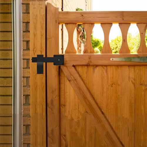 Miniatura 4 de Pestillo abatible para puerta de granero de 6 pulgadas, herrajes para puerta de cobertizo, puertas corredizas, negro mate
