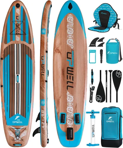 Miniatura 17 de UPWELL 11’6”/11'2”/11'/10'8”/10'6”/10'2” Inflatable Stand Up Paddle Board with sup Accessories Including Backpack, Repairing Kits, Non-Slip Deck
