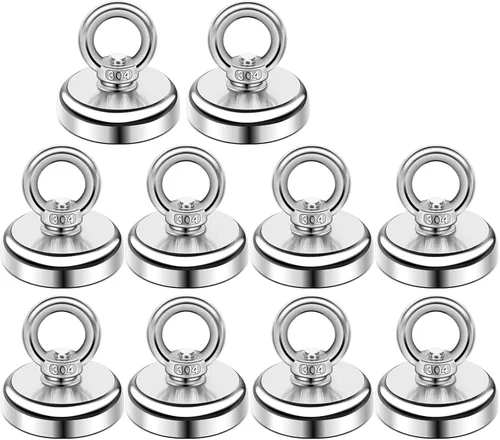 Miniatura 12 de DIYMAG Ganchos magnéticos, ganchos magnéticos de neodimio de tierras raras resistentes de 100 libras con perno avellanado para el trabajo, el hogar