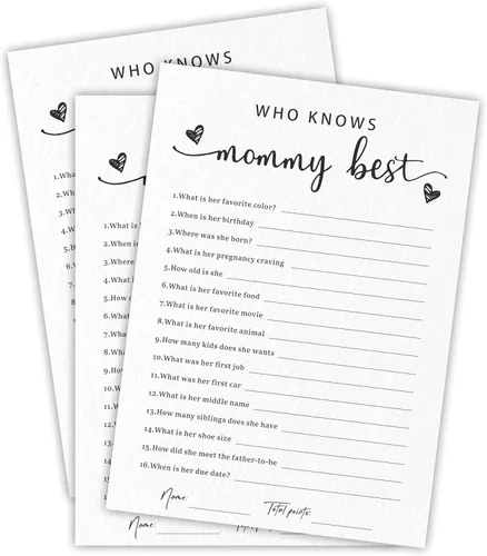 Miniatura 10 de Juego de cartas minimalistas para baby shower, consejos para nuevos padres, fiesta de revelación de género, juego de 30 -A01