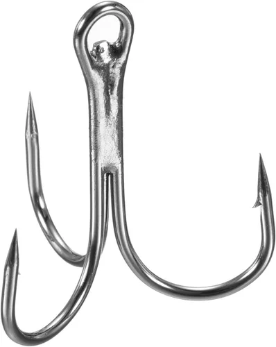 Miniatura 16 de PATIKIL Anzuelos de pescado agudos de acero al carbono, gancho de curva redondo afilado Gancho de púas triple para agua dulce y salada Blanco