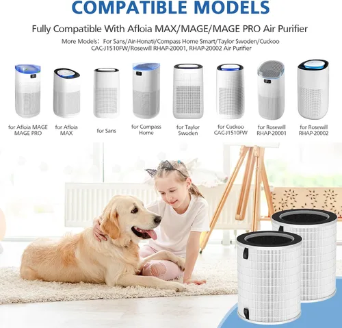 Miniatura 2 de Paquete de 2 filtros de repuesto Max/Mage/Mage Pro compatibles con purificador Afloia MAX/MAGE/MAGE PRO y Sans/Air-Honati/Compass Home Smart/Taylor
