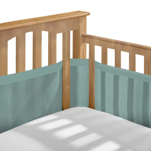 Miniatura 9 de BreathableBaby Forro transpirable de malla para cunas de tamaño completo, malla deluxe de 4mm, Elefantes (Tamaño 4FS cubre 3 o 4 lados)